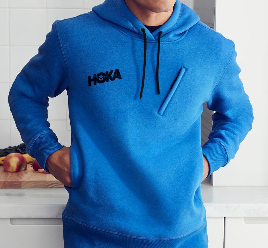 Hoodie Mens - Hoka One One Performance - Blue - NQTFGAS-56